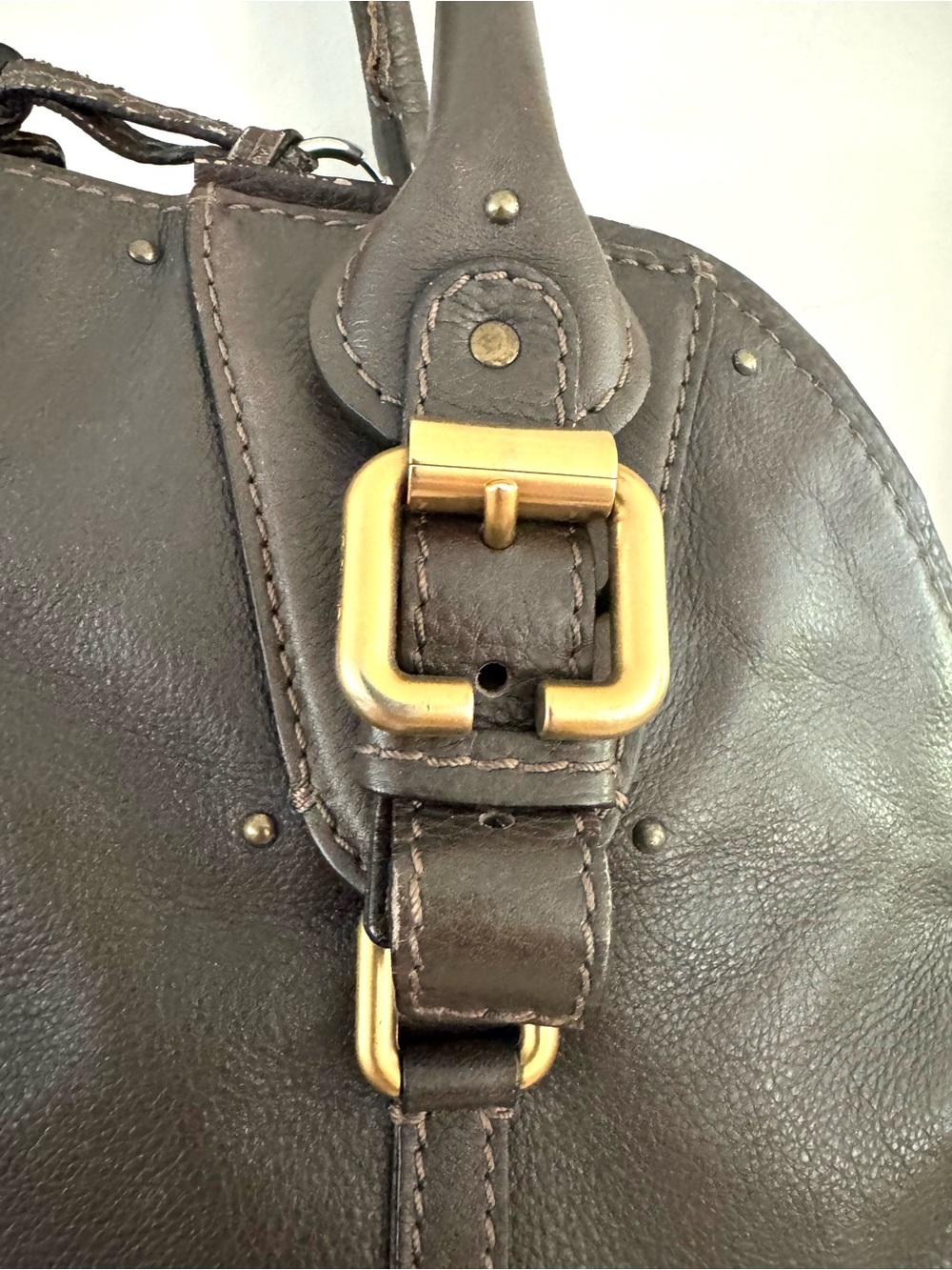 CHLOE Paddington Brown Leather Satchel Bag Vintage Large No Lock - Picture 4 of 11